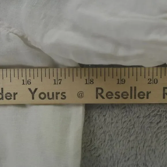 Sezane Blouse White Lace Trim Linen Frances Cottagecore - Picture 7 of 16